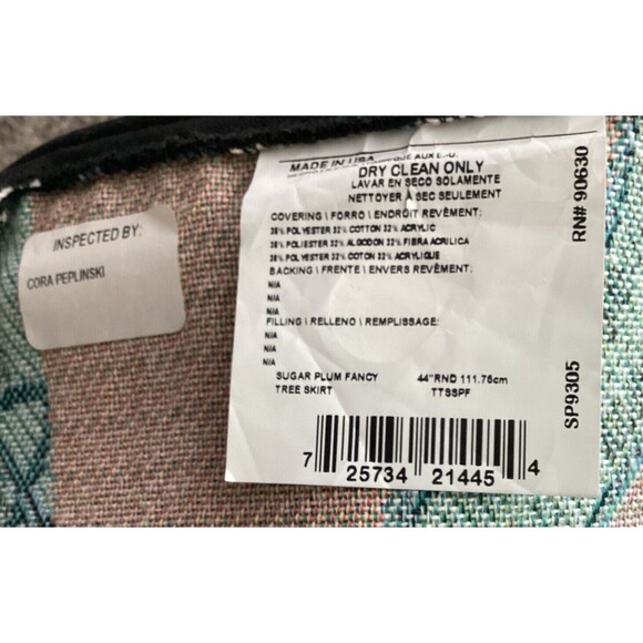 Sugar Plum Fancy Tapestry Christmas Tree Skirt 44” Round Gorgeous Classic Desin - Picture 10 of 10